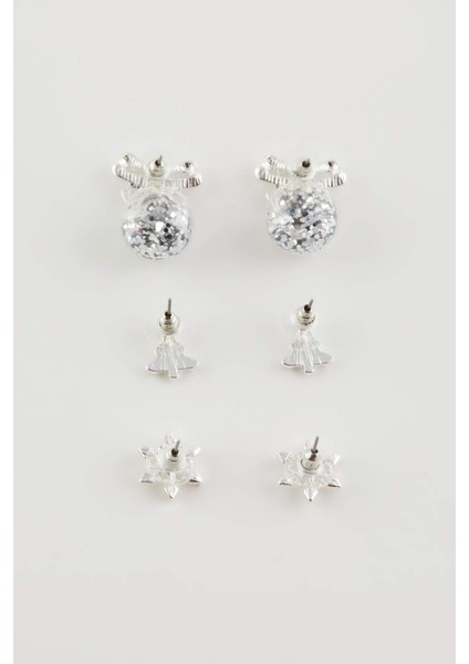 Kadın Yılbaşı Temalı 3'lü Silver Küpe E3882AXNS indirimleri