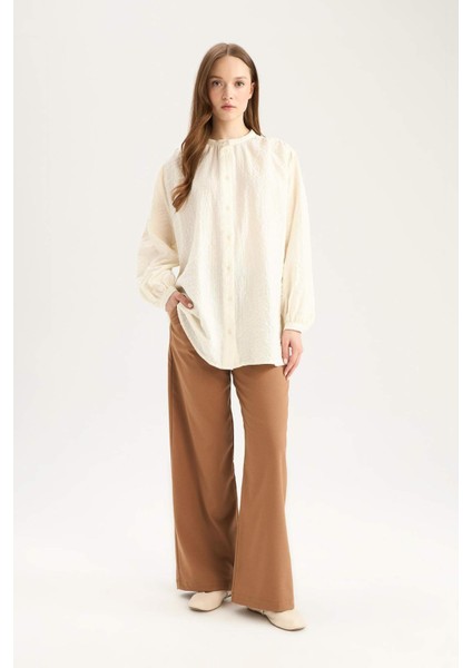 Wide Leg Geniş Paça Beli Lastikli Bağcıklı Basic Düz Palazzo Pantolon C5628AX25SP fiyatları