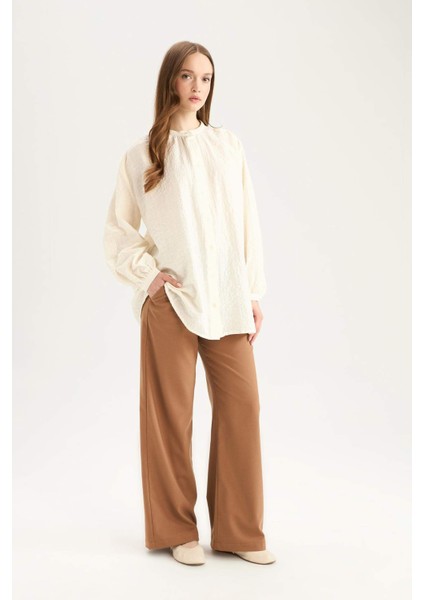 Wide Leg Geniş Paça Beli Lastikli Bağcıklı Basic Düz Palazzo Pantolon C5628AX25SP modelleri