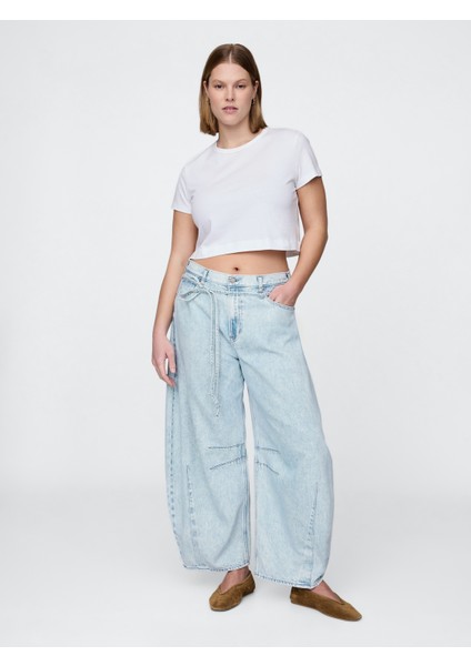 Kadın Açık Mavi High Rise Ultrasoft Horseshoe Jean Pantolon fırsatları