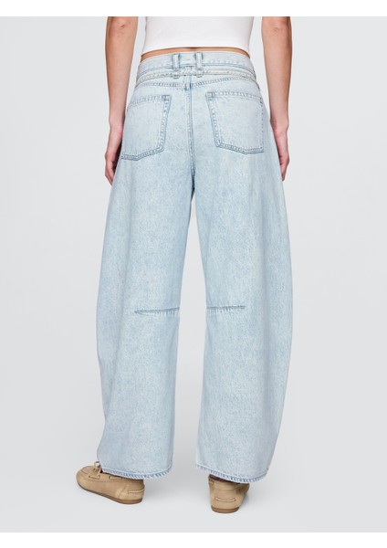 Kadın Açık Mavi High Rise Ultrasoft Horseshoe Jean Pantolon indirimleri