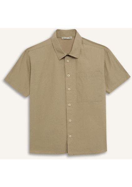 Erkek Çocuk Oversize Geniş Kalıp Polo Yaka Paraşüt Kısa Kollu Gömlek E1588A825HS