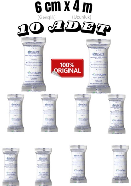 Elastik Sargı Bezi 6 cm * 4 mt 10 Adet