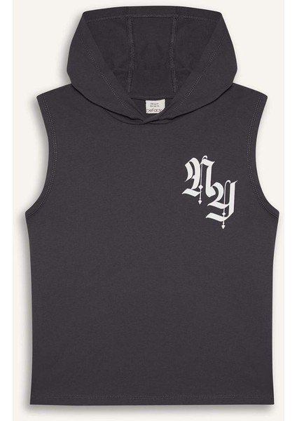 Erkek Çocuk Kapüşonlu Baskılı Atlet E4186A825HS