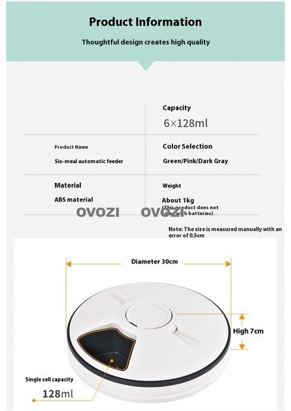 6 Hücreli Akıllı Zamanlayıcı Otomatik Evcil Hayvan Besleyici Zamanlama ve Dozajlama (Yurt Dışından) modelleri