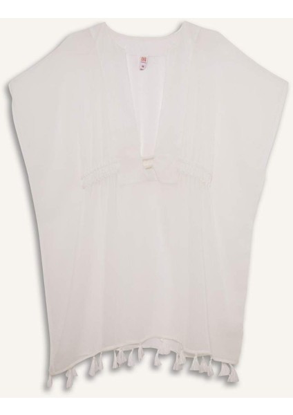 Beyaz Şifon Kimono-Fall in Love Z9958AZ25SM