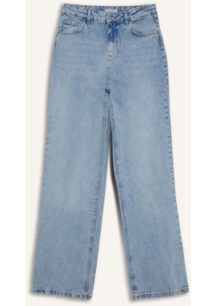 90's Wide Leg Yüksek Bel Uzun Jean Yıkamalı Pantolon E4269AX25SP