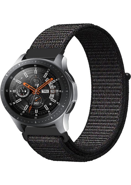 Samsung Galaxy Watch 46MM Akıllı Saat Uyumlu Spor Kumaş Desenli Cırt Cırtlı Kordon Kayış