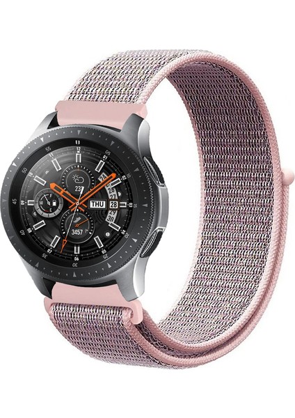 Samsung Galaxy Watch 46MM Akıllı Saat Uyumlu Spor Kumaş Desenli Cırt Cırtlı Kordon Kayış