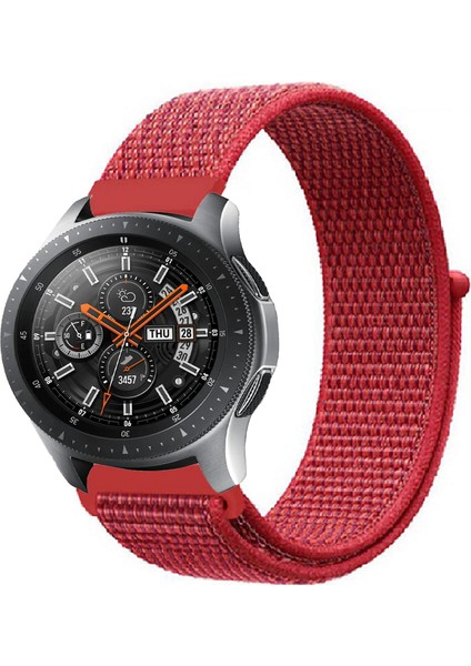 Samsung Galaxy Watch 46MM Akıllı Saat Uyumlu Spor Kumaş Desenli Cırt Cırtlı Kordon Kayış