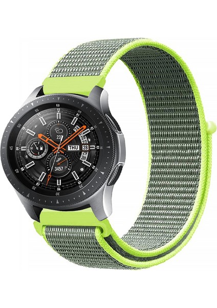 Samsung Galaxy Watch 46MM Akıllı Saat Uyumlu Spor Kumaş Desenli Cırt Cırtlı Kordon Kayış