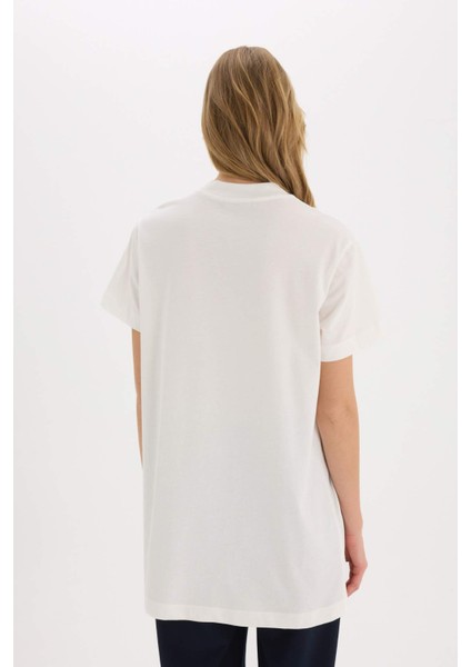 Regular Fit Bisiklet Yaka Basic Düz Kısa Kollu Tesettür Tişört Tunik A8351AX25SP