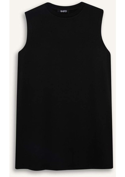 Regular Fit Bisiklet Yaka Basic Düz Kolsuz Tesettür Tişört Tunik A8352AX25SP