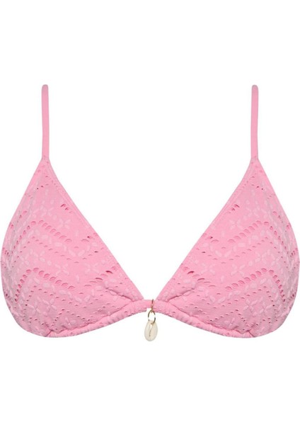 Regular Fit Nakışlı Brode Üçgen Bikini Üstü-Fall in Love B6894AX25SM
