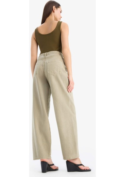 Afra x Defacto Coool Baggy Fit Kışlık Gabardin Pantolon Yıkamalı Normal Bel E4307AX25SP