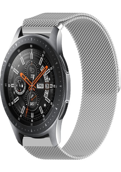 Samsung Galaxy Watch 46MM Uyumlu Kordon Hasır Metal Örgü Mıknatıslı Kayış