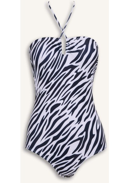 Regular Fit Zebra Desenli Mayo-Fall in Love E4351AX25SM