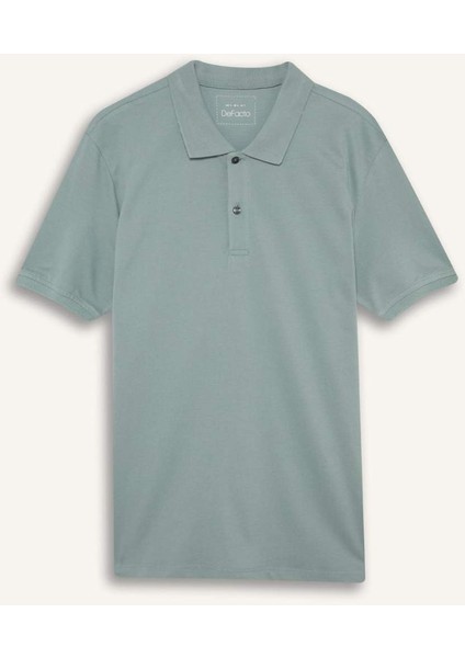 %100 Pamuk Regular Fit Polo Yaka Kısa Kollu Basic Düz Pike Kumaş Tişört C1293AX25SP