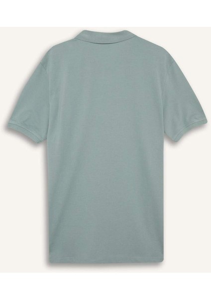 %100 Pamuk Regular Fit Polo Yaka Kısa Kollu Basic Düz Pike Kumaş Tişört C1293AX25SP