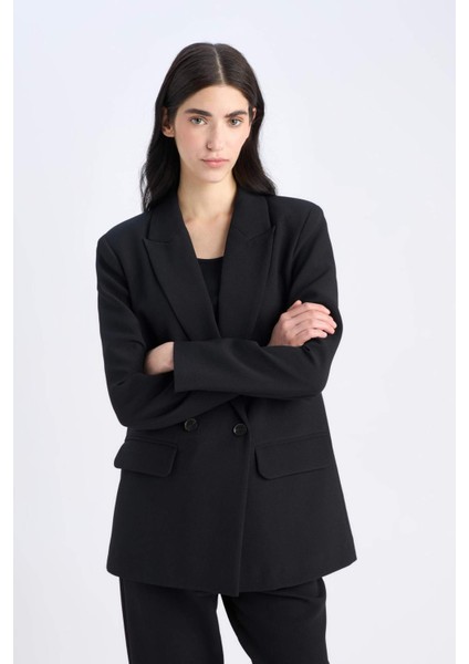 Oversize Geniş Kalıp Ceket Yaka Blazer Ceket C2457AX25SP