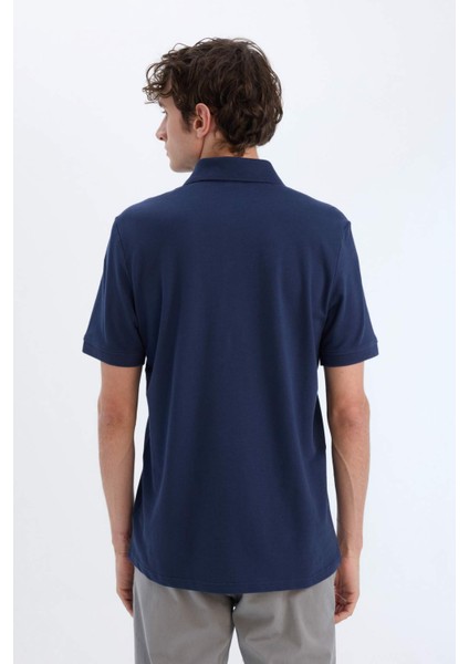 %100 Pamuk Regular Fit Polo Yaka Kısa Kollu Basic Düz Pike Kumaş Tişört C1293AX25SP
