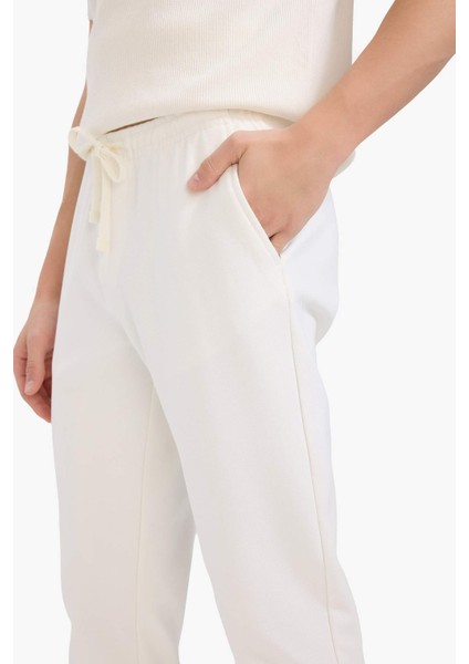 Jogger Pantolon Esnek Basic Düz Beli Bağcıklı Cepli Düz Paça C6022AX25SP
