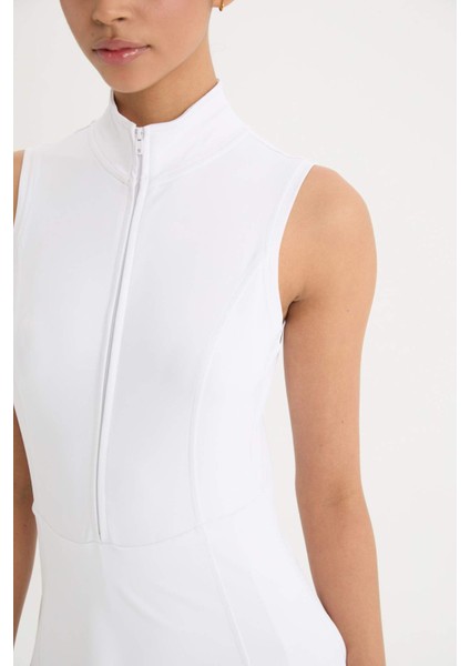 Fit Standart Fit Fermuarlı Dik Yaka Kolsuz Mini Tenis Elbisesi D9320AX25SP