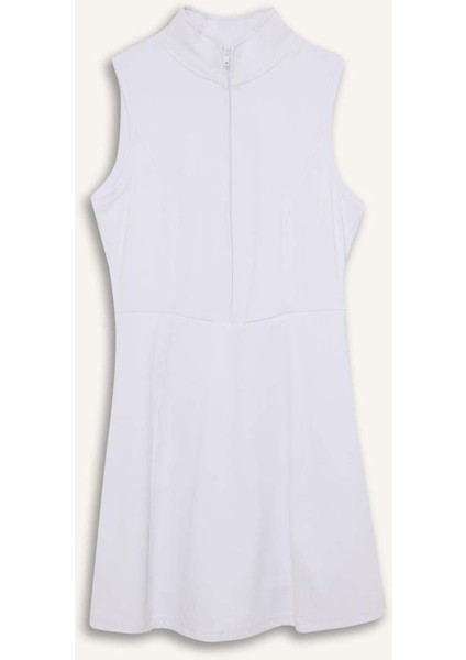 Fit Standart Fit Fermuarlı Dik Yaka Kolsuz Mini Tenis Elbisesi D9320AX25SP