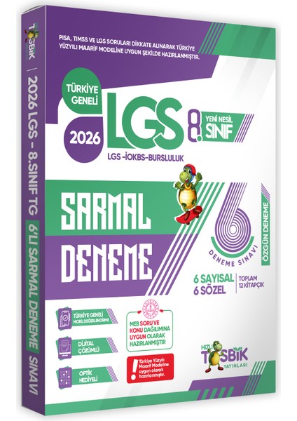 2026 8.sınıf Lgs 6lı Aylık Sarmal Deneme Paketi Yeni Sistem Mart Ayına Kadar Video/pdf Çözümlü fiyatları
