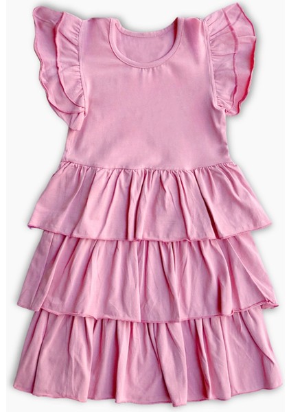 Kız Çocuk Princess Pembe Kat Kat Elbise