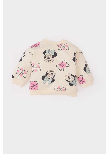 Kız Bebek Disney Mickey & Minnie Bisiklet Yaka Sweatshirt E4857A525SP