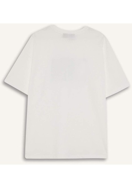 Defactofit Nba Wordmark Oversize Geniş Kalıp Bisiklet Yaka Baskılı Kısa Kollu TIŞÖRT T5506AZ25SM