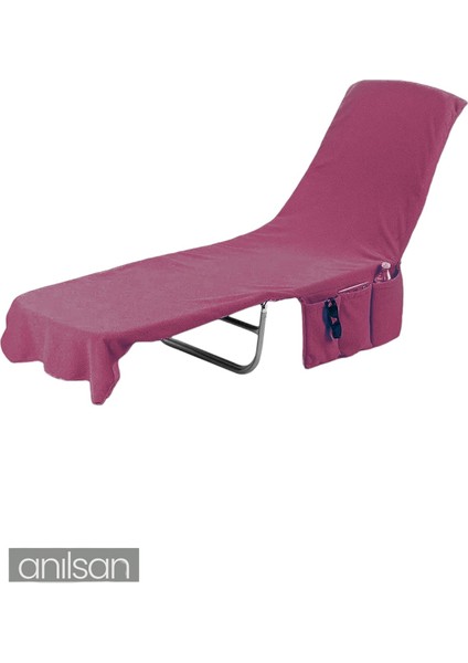 %100 Pamuk Şezlong Havlusu Fuşya 60X180 cm - Hızlı Kuruyan Plaj ve Havuz Havlusu
