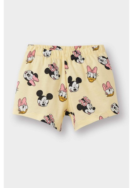 Kız Bebek Disney Mickey & Minnie Pijama Takımı Kısa Kollu Penye Esnek Belli Şort E4652A525HS