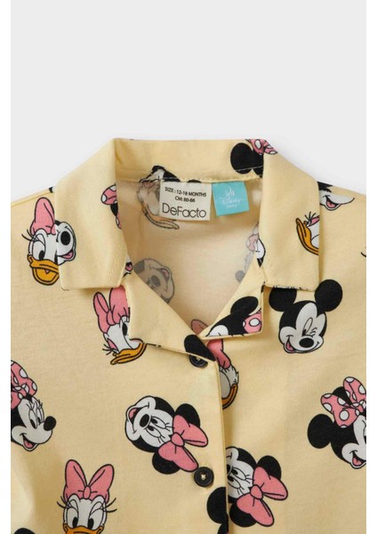 Kız Bebek Disney Mickey & Minnie Pijama Takımı Kısa Kollu Penye Esnek Belli Şort E4652A525HS