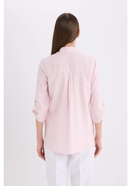 Regular Fit Basic Düz Uzun Kollu Gömlek M9407AZ25SP