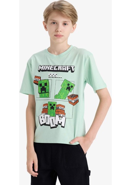 Erkek Çocuk Minecraft Bisiklet Yaka Kısa Kollu Tişört E4827A825SM fırsatları