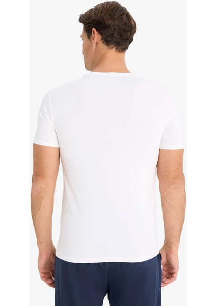 Slim Fit Dar Kesim Bisiklet Yaka Kısa Kollu Üst L4885AZ25SP