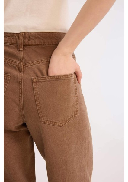 Afra x Defacto Coool Baggy Fit Kışlık Gabardin Pantolon Yıkamalı Cepli Normal Bel E4307AX25SP
