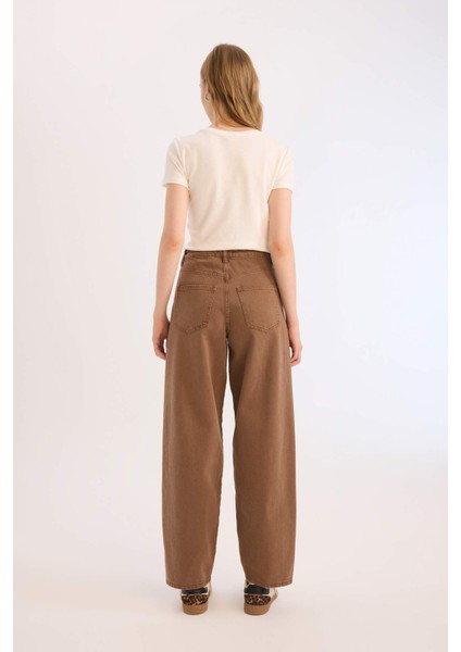 Afra x Defacto Coool Baggy Fit Kışlık Gabardin Pantolon Yıkamalı Cepli Normal Bel E4307AX25SP
