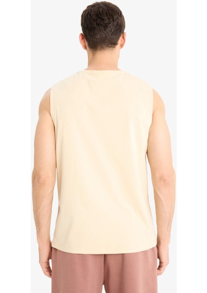 %100 Pamuk Regular Fit Baskılı Bisiklet Yaka Atlet E5189AX25SM
