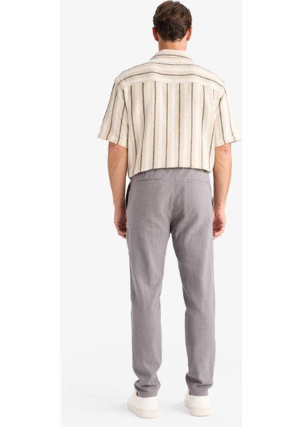 %100 Pamuk Relax Fit Rahat Kesim Yazlık Müslin Kısa Paça Pamuklu Jogger Pantolon D6260AX25SP