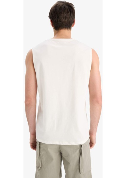 %100 Pamuk Regular Fit Baskılı Bisiklet Yaka Atlet E5193AX25SM
