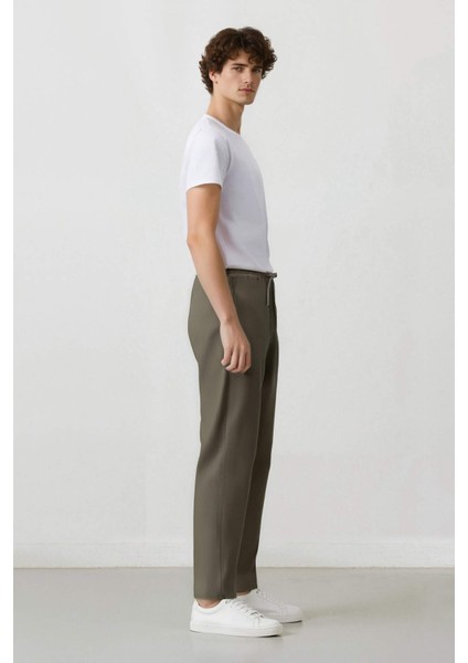 %100 Pamuk Relax Fit Rahat Kesim Yazlık Müslin Kısa Paça Pamuklu Jogger Pantolon D6260AX25SP