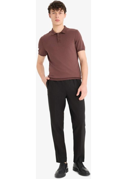Standart Fit Polo Yaka Triko Kısa Kollu Tişört E3241AX25SP