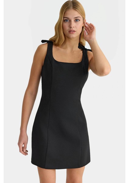 Yazlık A Kesim Fiyonklu Mini Dokuma Elbise Zarifane Tasarım Mükemmel Uyum fiyatları