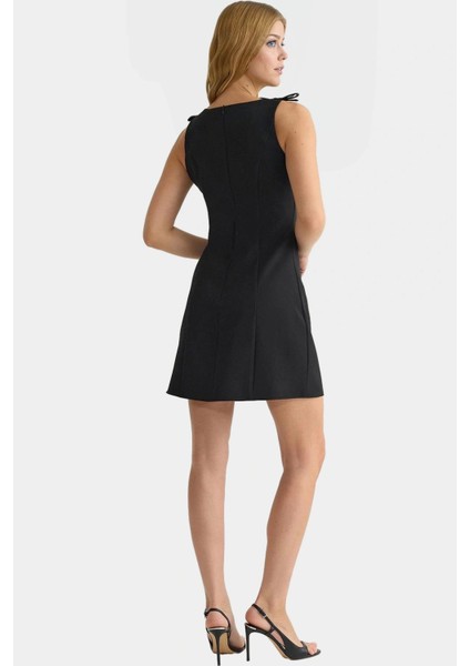 Yazlık A Kesim Fiyonklu Mini Dokuma Elbise Zarifane Tasarım Mükemmel Uyum modelleri