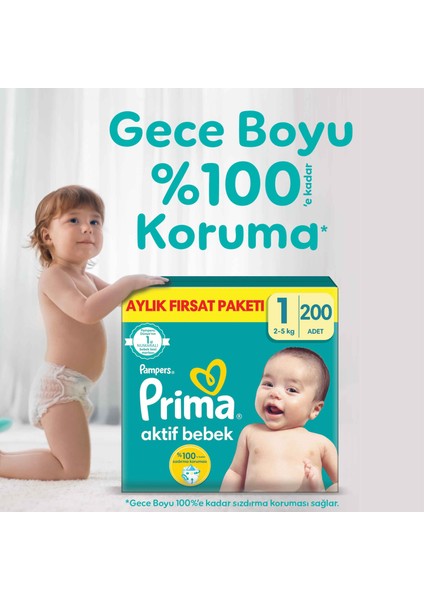 Aktif Bebek, Bebek Bezi 1 Numara, 200 adet