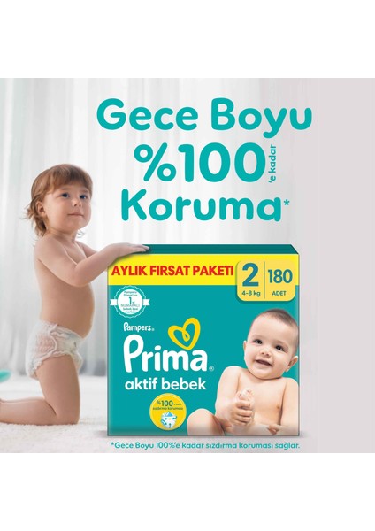 Aktif Bebek, Bebek Bezi 2 Numara, 180 adet