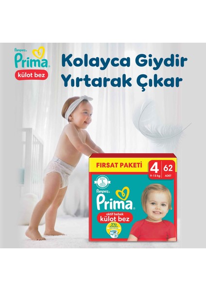 Külot Bebek Bezi 4 Beden 62 Adet Maxi Fırsat Paketi